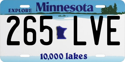 MN license plate 265LVE