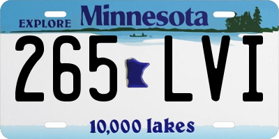 MN license plate 265LVI