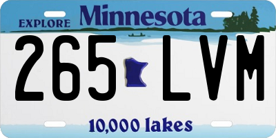 MN license plate 265LVM