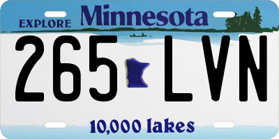 MN license plate 265LVN