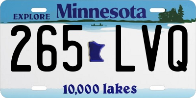 MN license plate 265LVQ