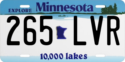 MN license plate 265LVR