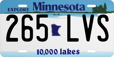 MN license plate 265LVS