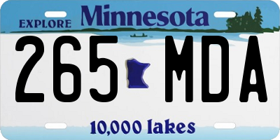 MN license plate 265MDA
