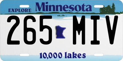 MN license plate 265MIV