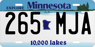 MN license plate 265MJA