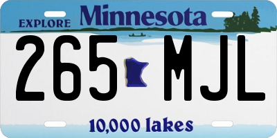 MN license plate 265MJL