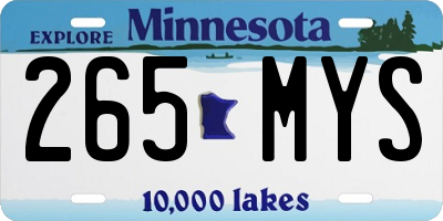 MN license plate 265MYS