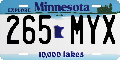 MN license plate 265MYX