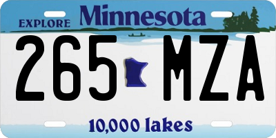 MN license plate 265MZA