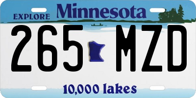 MN license plate 265MZD