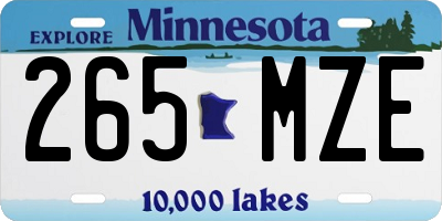 MN license plate 265MZE