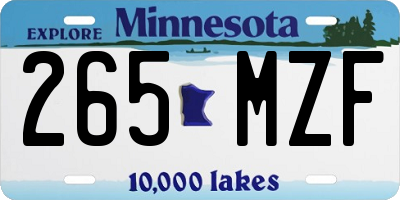 MN license plate 265MZF