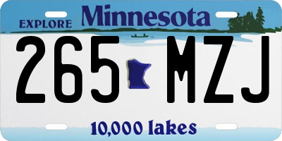MN license plate 265MZJ