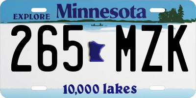 MN license plate 265MZK