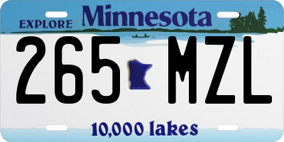 MN license plate 265MZL