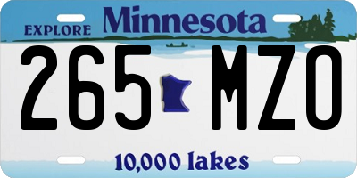 MN license plate 265MZO