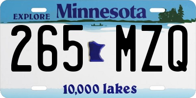 MN license plate 265MZQ