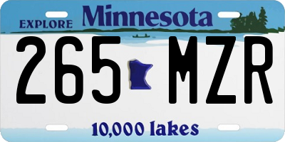 MN license plate 265MZR