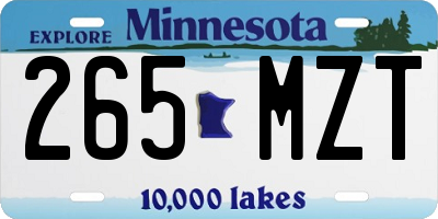 MN license plate 265MZT