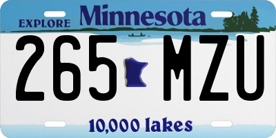 MN license plate 265MZU