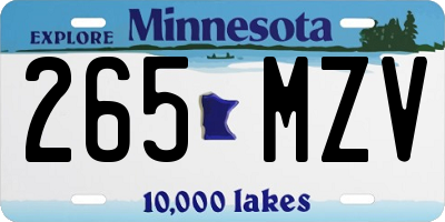 MN license plate 265MZV