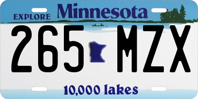 MN license plate 265MZX
