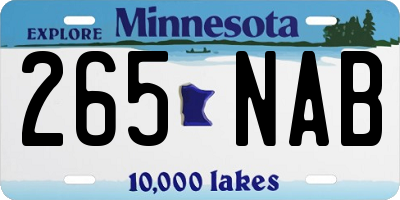 MN license plate 265NAB
