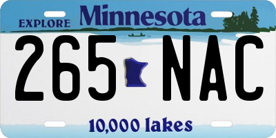 MN license plate 265NAC