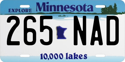 MN license plate 265NAD