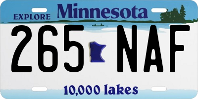 MN license plate 265NAF