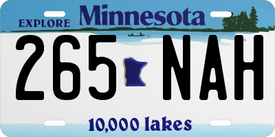 MN license plate 265NAH