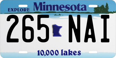 MN license plate 265NAI