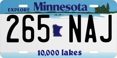 MN license plate 265NAJ