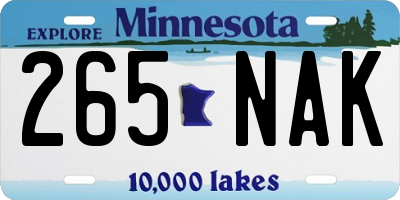 MN license plate 265NAK