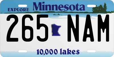 MN license plate 265NAM