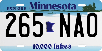 MN license plate 265NAO