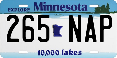 MN license plate 265NAP