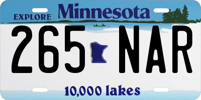 MN license plate 265NAR
