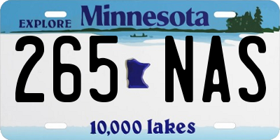 MN license plate 265NAS