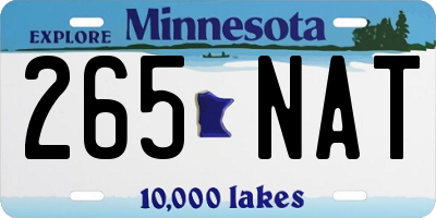 MN license plate 265NAT
