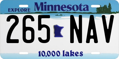 MN license plate 265NAV
