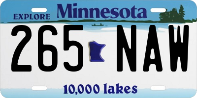 MN license plate 265NAW