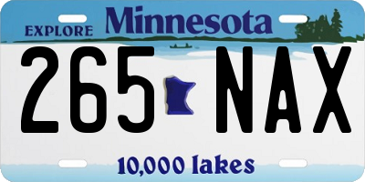 MN license plate 265NAX