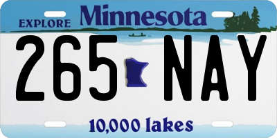 MN license plate 265NAY
