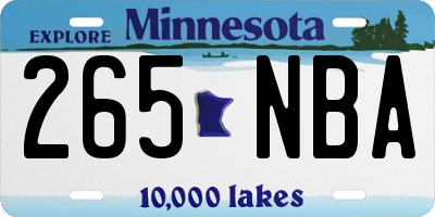 MN license plate 265NBA