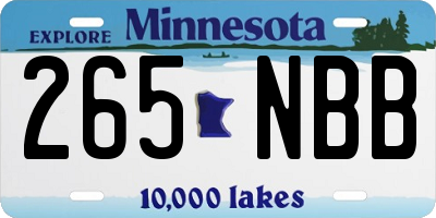 MN license plate 265NBB