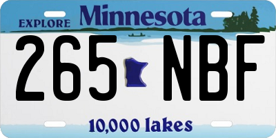 MN license plate 265NBF