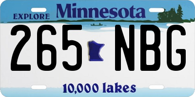 MN license plate 265NBG