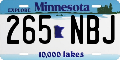 MN license plate 265NBJ